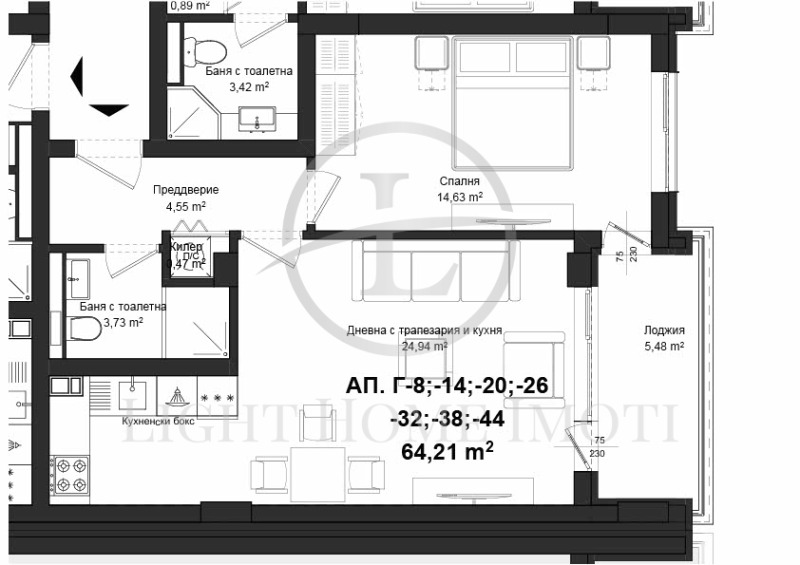 Na prodej  1 ložnice Plovdiv , Gagarin , 73 m2 | 30011694 - obraz [4]