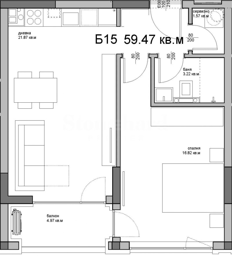 Zu verkaufen  1 Schlafzimmer Warna , Asparuhowo , 69 qm | 36822490 - Bild [13]