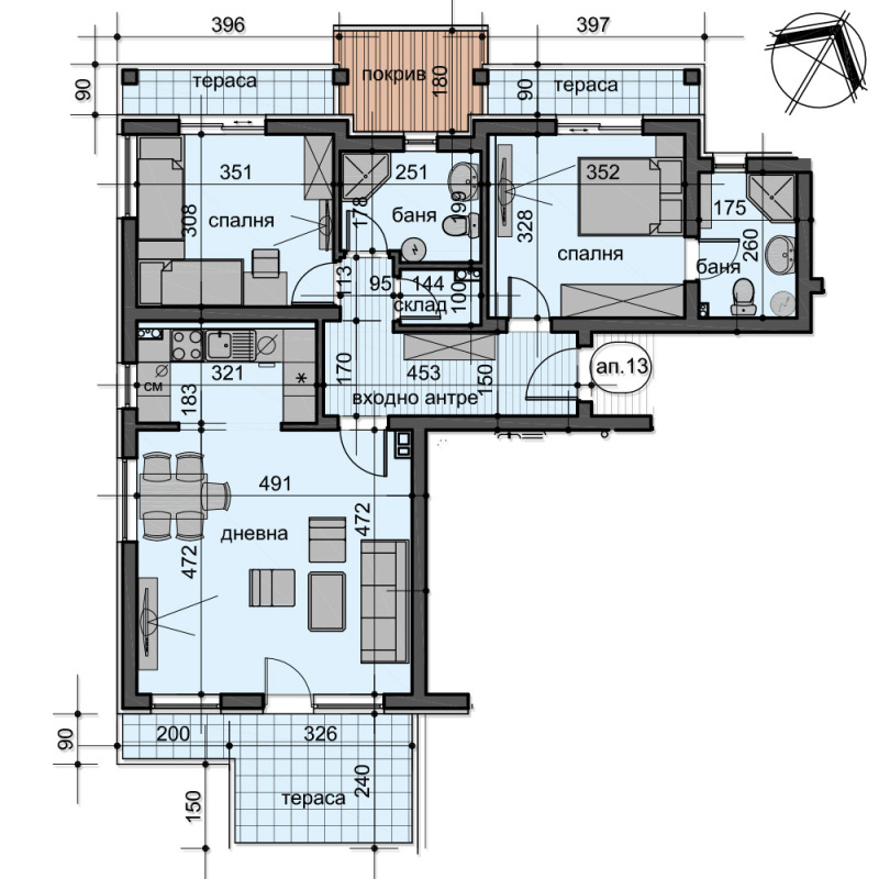 Продаја  2 спаваће собе Пловдив , Остромила , 117 м2 | 83180344 - слика [2]