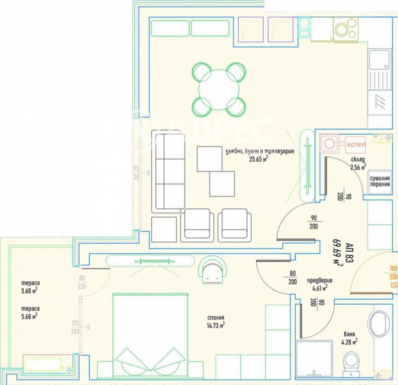 De vânzare  1 dormitor Sofia , Malinova dolina , 83 mp | 54161279 - imagine [4]