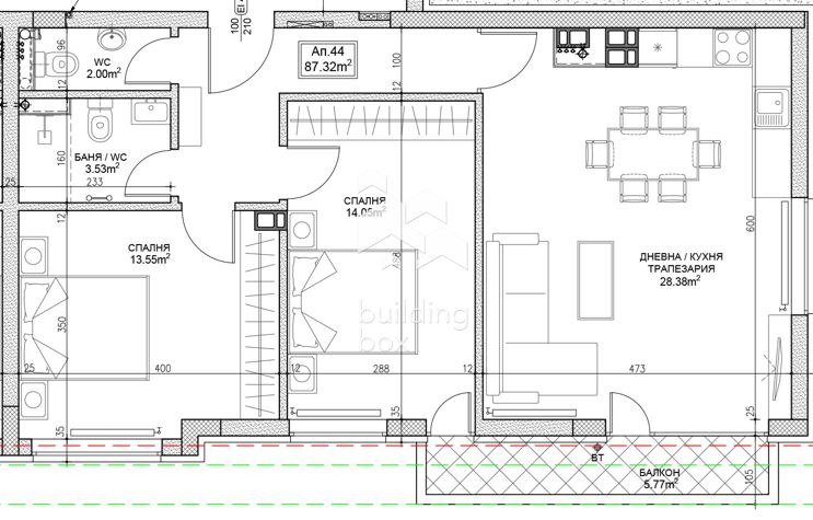 En venta  2 dormitorios Sofia , Druzhba 2 , 104 metros cuadrados | 67333900 - imagen [5]