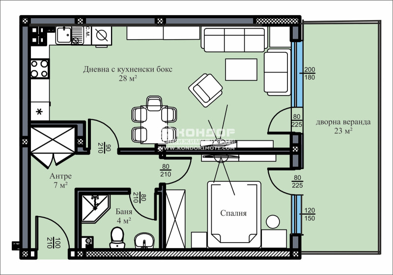 Продаја  1 спаваћа соба Пловдив , Вастанически , 90 м2 | 44562909 - слика [2]