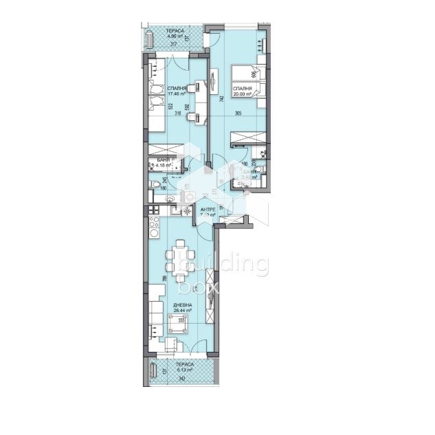 De vânzare  2 dormitoare Plovdiv , Gagarin , 122 mp | 69660088 - imagine [2]