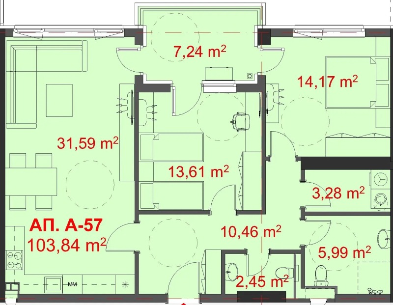 Till salu  2 sovrum Burgas , Slaveikov , 123 kvm | 64968595 - bild [3]