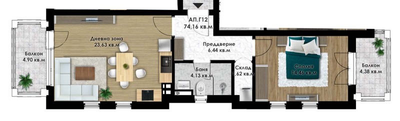 Продава 2-СТАЕН, гр. Пловдив, Южен, снимка 1 - Aпартаменти - 49208481