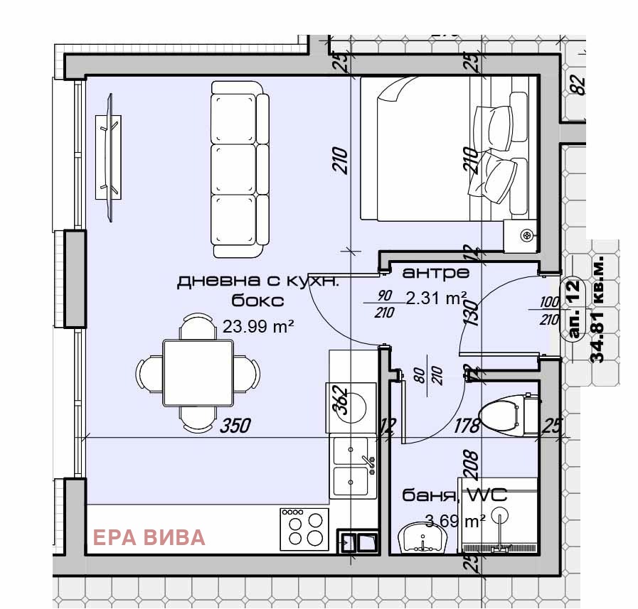 Продава 1-СТАЕН, гр. Варна, Изгрев, снимка 2 - Апартаменти - 54275771