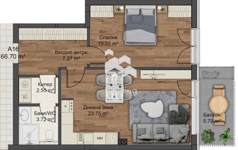 Продава 2-СТАЕН, гр. Пловдив, Коматевски възел, снимка 2 - Апартаменти - 52973435