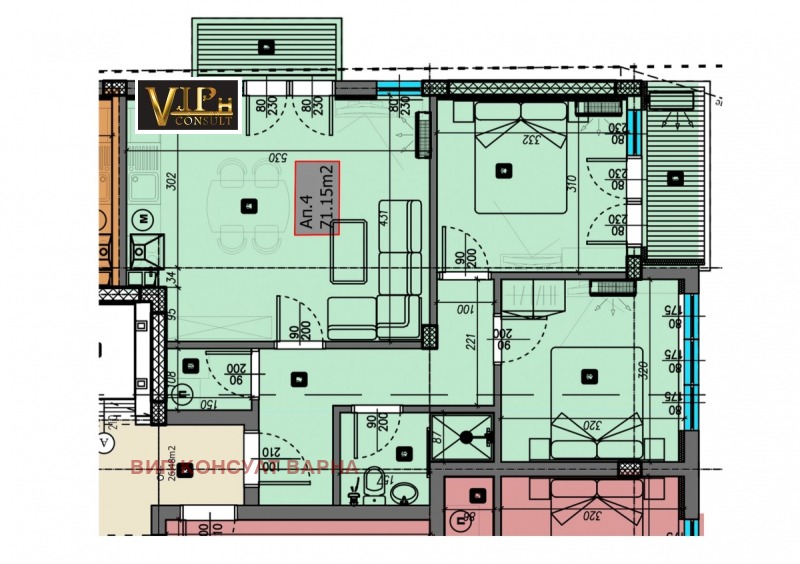 De vânzare  2 dormitoare Varna , Vinița , 80 mp | 62295709 - imagine [3]
