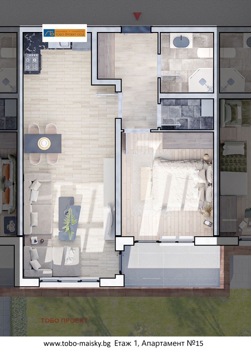 In vendita  1 camera da letto Sofia , Liulin 10 , 83 mq | 63992548 - Immagine [2]