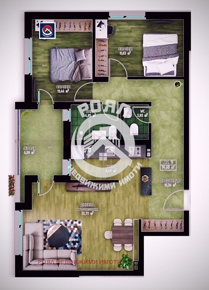 Myytävänä  2 makuuhuonetta Plovdiv , Karšijaka , 121 neliömetriä | 89759564 - kuva [11]