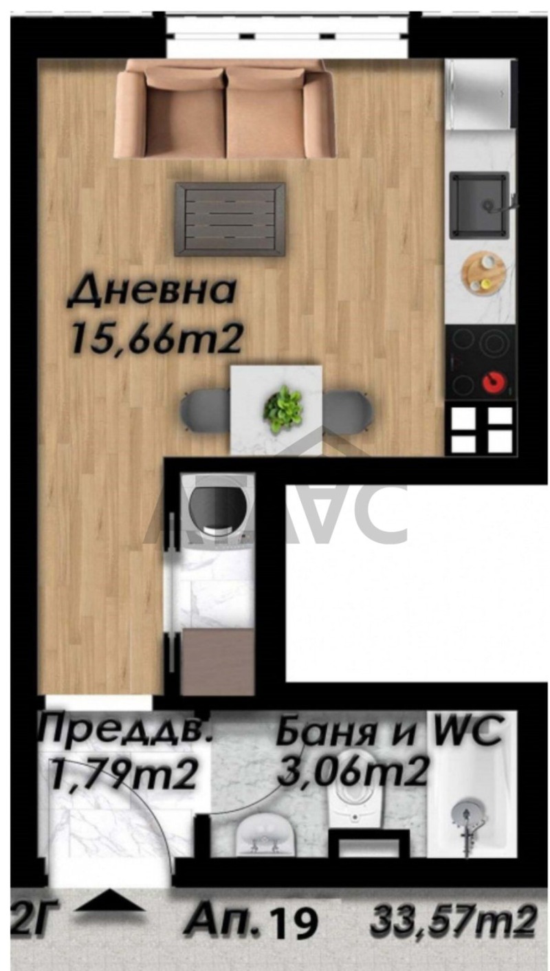 Продава  1-стаен град Пловдив , Беломорски , 34 кв.м | 78609250 - изображение [4]