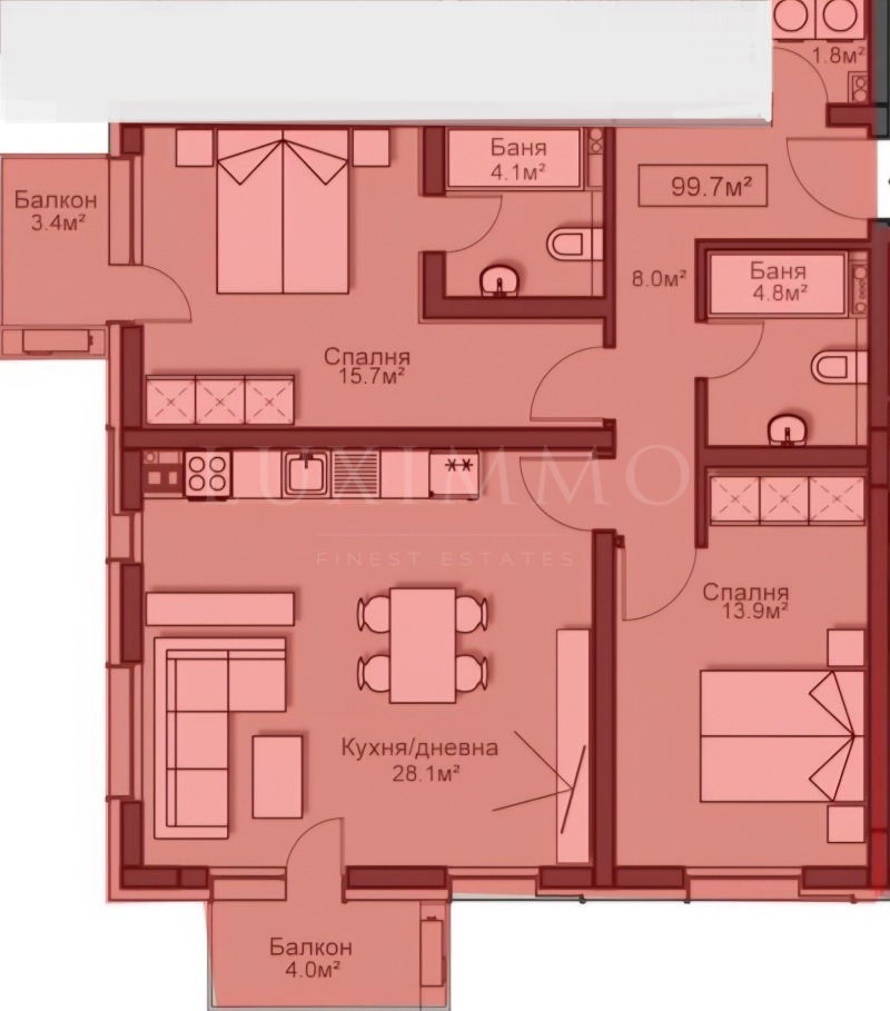 Zu verkaufen  2 Schlafzimmer Sofia , Krasno selo , 120 qm | 98510990 - Bild [13]