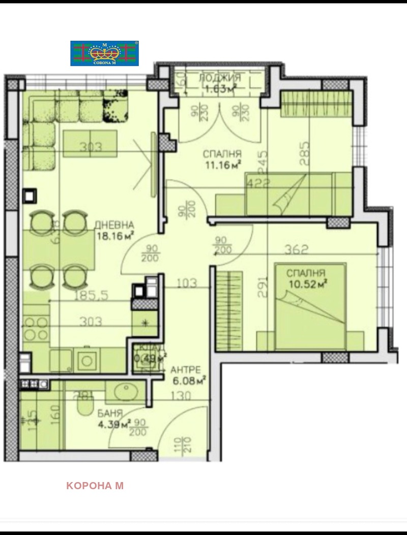Продава 3-СТАЕН в град София, Младост 1А - 72 кв.м / 225 000 € » 440 061.75 лв., КОРОНА М