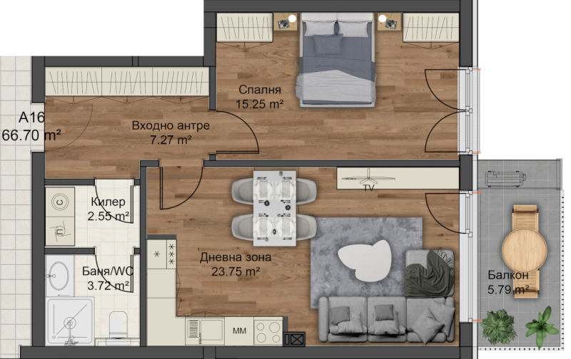 Zu verkaufen  1 Schlafzimmer Plowdiw , Ostromila , 82 qm | 68707021