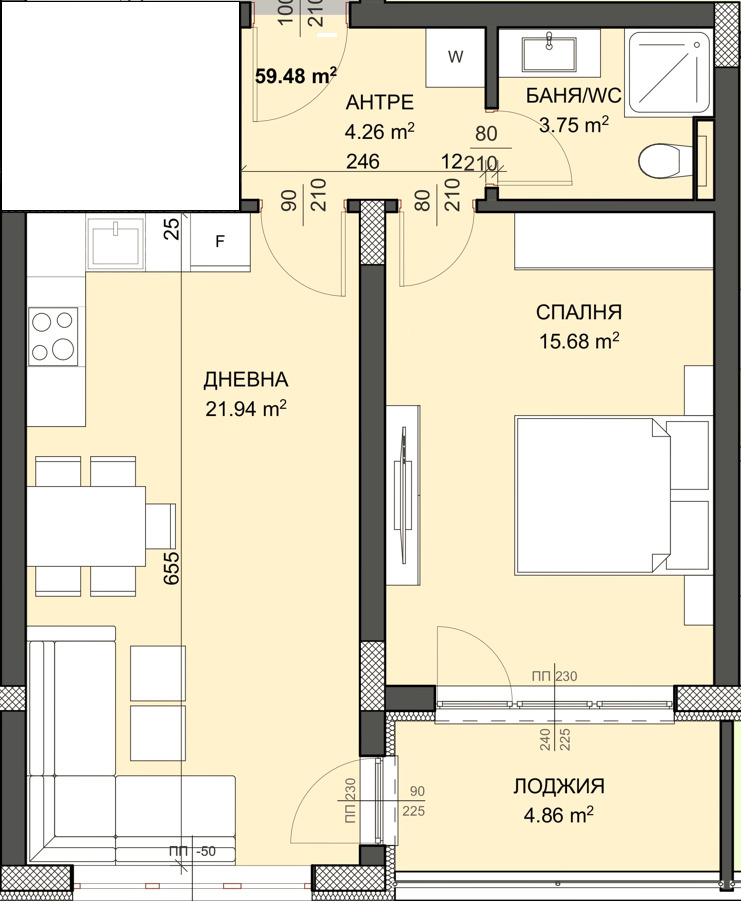Zu verkaufen  1 Schlafzimmer Warna , Winiza , 71 qm | 46426229 - Bild [7]