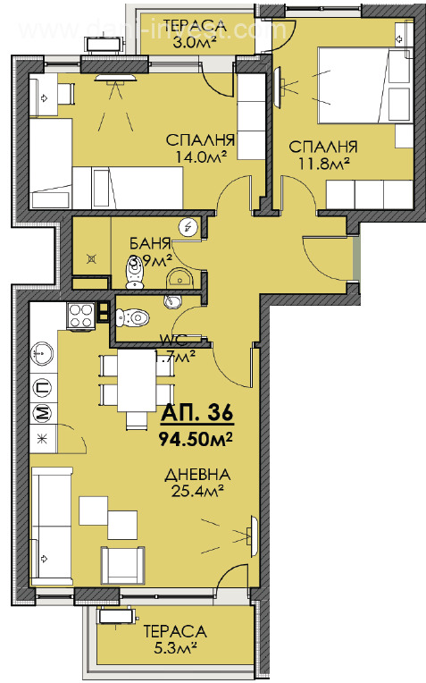 En venta  2 dormitorios Burgas , Meden rudnik - zona V , 96 metros cuadrados | 57753902 - imagen [2]