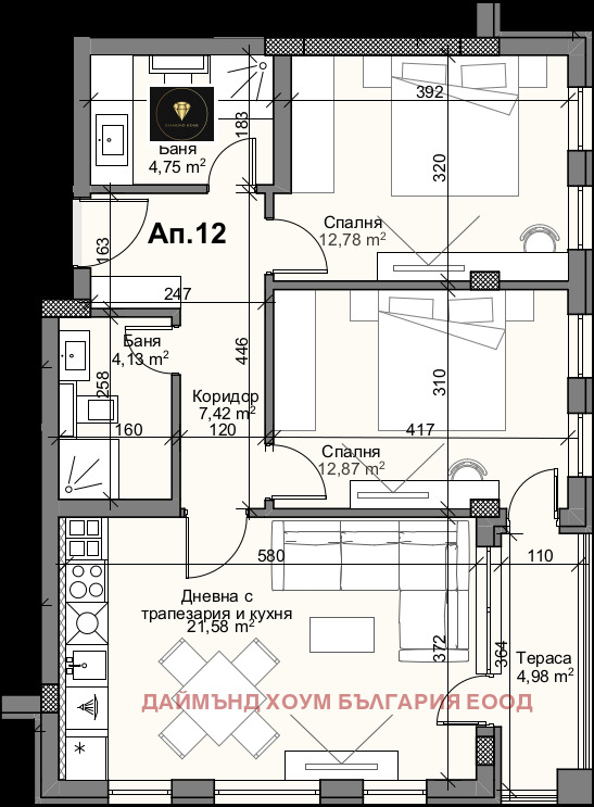 Til salg  2 soveværelser Plovdiv , Karshiyaka , 102 kvm | 40685363 - billede [2]