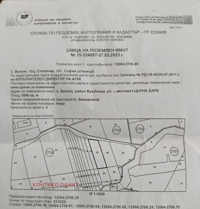 Продава ПАРЦЕЛ, гр. София, с. Волуяк