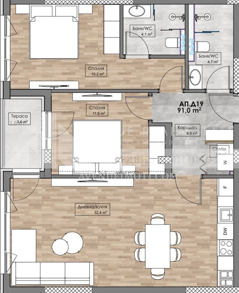 En venta  2 dormitorios Plovdiv , Karshiyaka , 106 metros cuadrados | 23701896 - imagen [2]