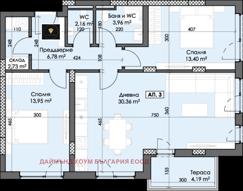 Zu verkaufen  2 Schlafzimmer Plowdiw , Trakija , 112 qm | 23604512 - Bild [2]