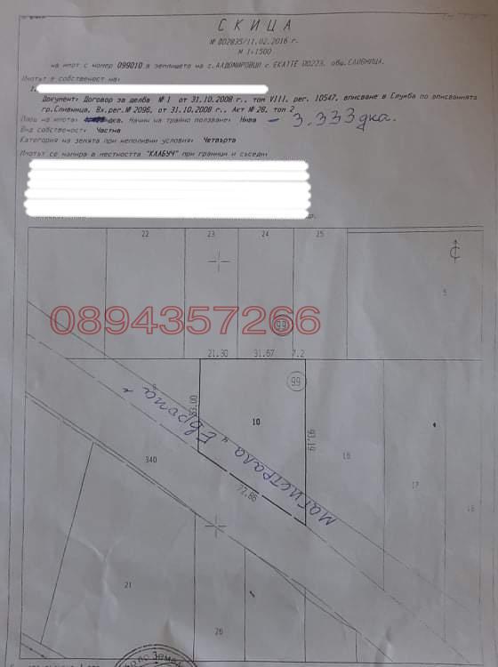 Продава ПАРЦЕЛ, гр. Сливница, област София област
