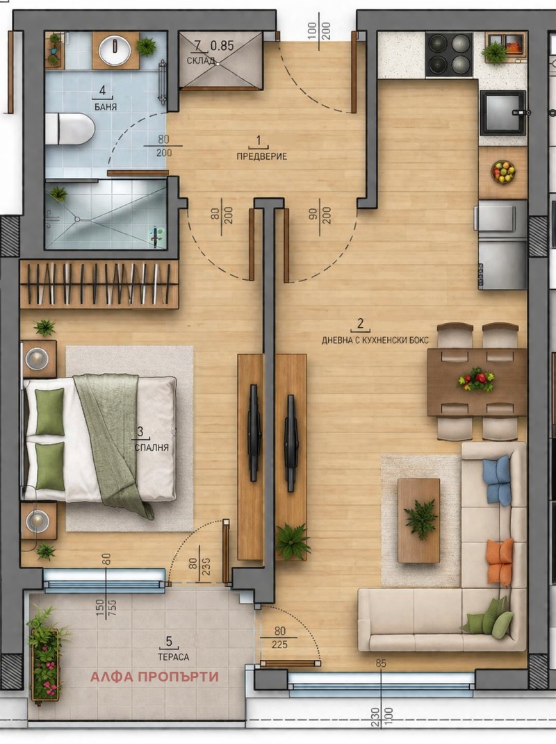 Продава 2-СТАЕН в град София, Малинова долина - 65 кв.м / 142 000 € » 277 727.86 лв., АЛФА ПРОПЪРТИ