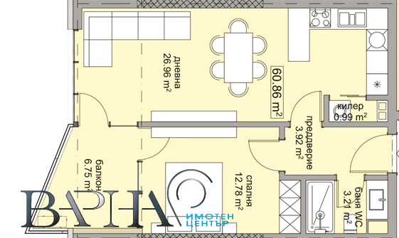Продава 2-СТАЕН, гр. Варна, м-т Горна Трака, снимка 2 - Апартаменти - 54224546