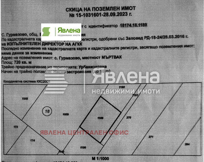 Продава ПАРЦЕЛ, с. Гурмазово, област София област