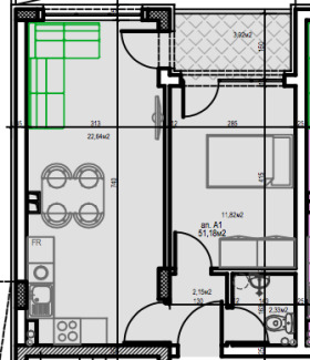 1 slaapkamer Tri tsjutsjura - tsentar, Stara Zagora 2