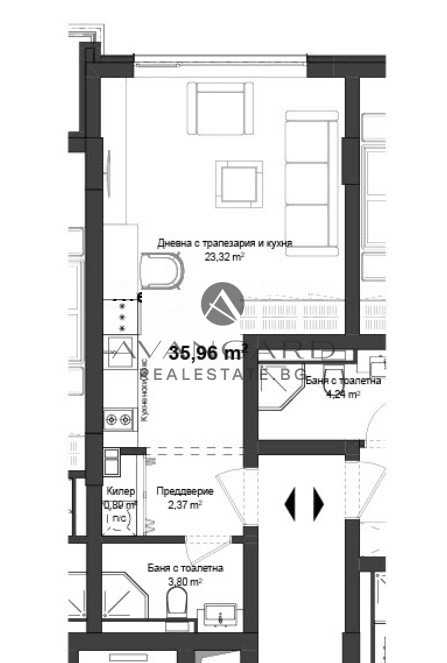 En venta  2 dormitorios Plovdiv , Karshiyaka , 44 metros cuadrados | 79824778