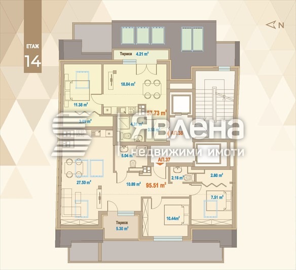 Продава 2-СТАЕН, гр. София, Зона Б-5