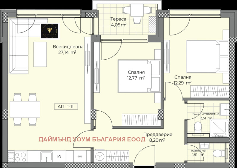 Myytävänä  2 makuuhuonetta Plovdiv , Ostromila , 94 neliömetriä | 55320524 - kuva [2]