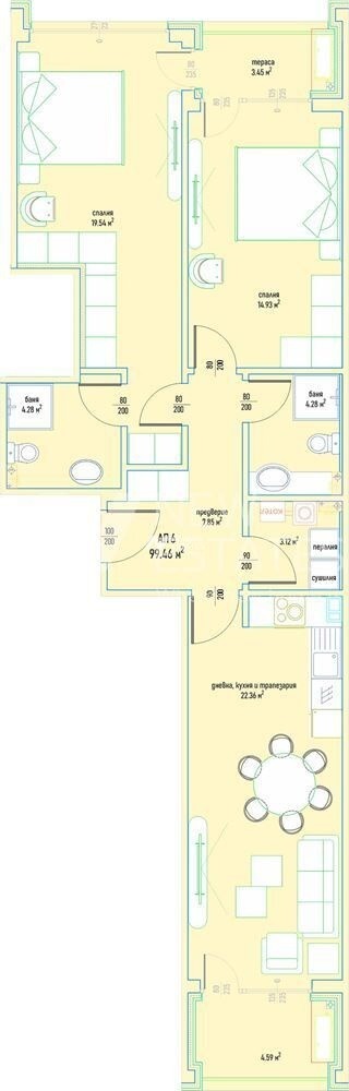 Продава 3-СТАЕН, гр. София, Малинова долина, снимка 6 - Апартаменти - 55463929