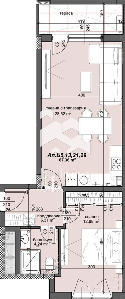 Till salu  1 sovrum Plovdiv , Trakija , 80 kvm | 93901699 - bild [3]