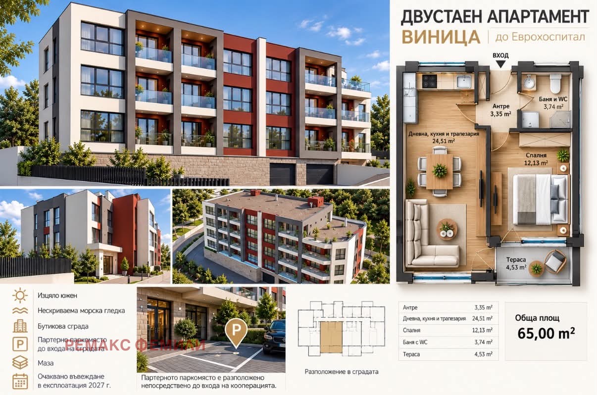 Продава 2-СТАЕН, гр. Варна, Виница