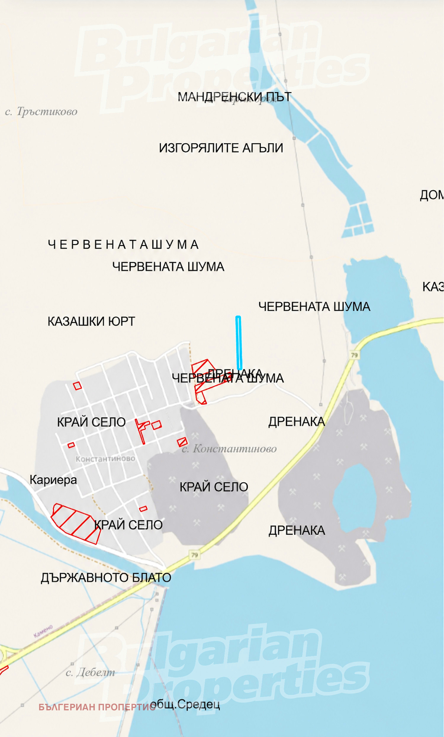 Продава ЗЕМЕДЕЛСКА ЗЕМЯ, с. Константиново, област Бургас