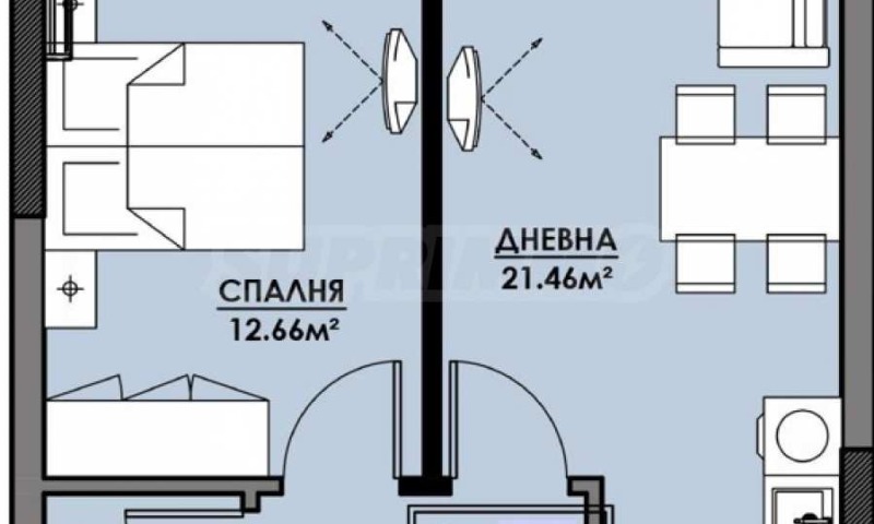 На продаж  1 спальня Бургас , Славейков , 62 кв.м | 33195159