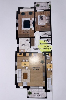 2 camere da letto Komatevsko shose, Plovdiv