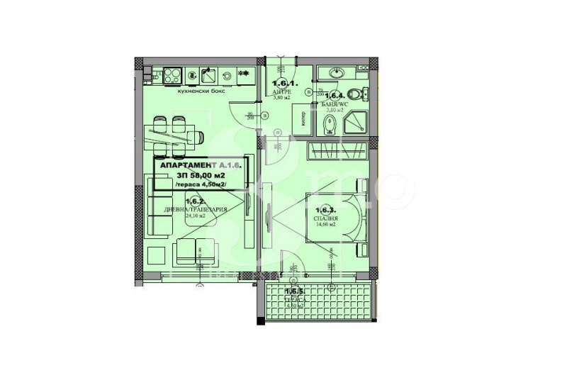 À venda  1 quarto região Sófia , Gara Elin Pelin , 66 m² | 67150221 - imagem [8]