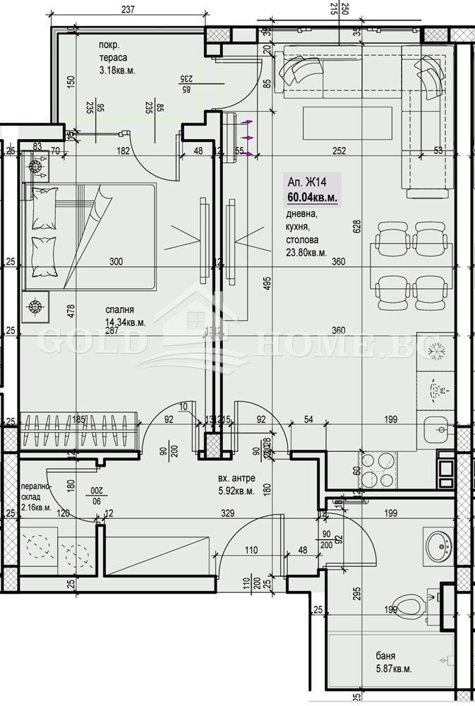 Продава 2-СТАЕН, гр. Пловдив, Остромила, снимка 10 - Aпартаменти - 48111394