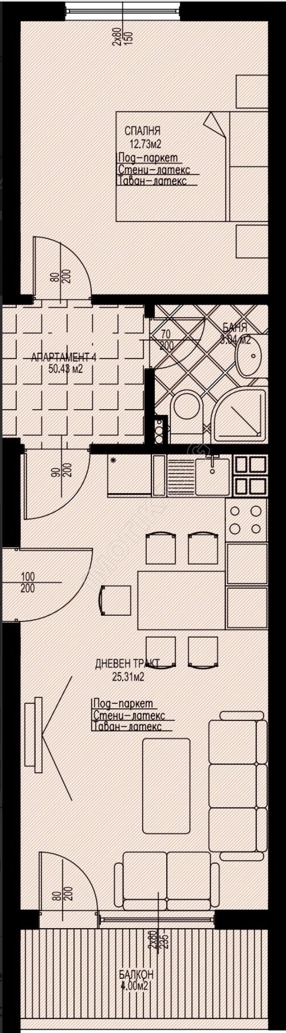 Продава  1-стаен град Варна , Изгрев , 44 кв.м | 79998357 - изображение [2]