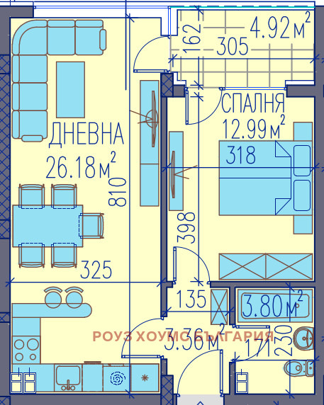 Till salu  1 sovrum Plovdiv , Trakija , 72 kvm | 42750336 - bild [2]