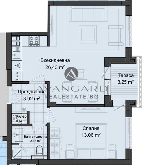 Продаја  1 спаваћа соба Пловдив , Каршијака , 72 м2 | 58798562 - слика [3]