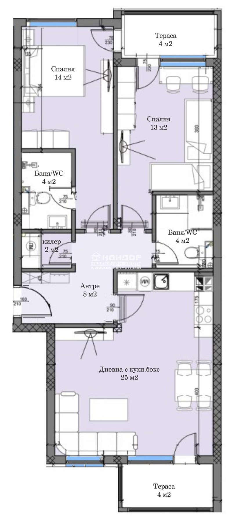 En venta  2 dormitorios Plovdiv , Karshiyaka , 107 metros cuadrados | 75628831 - imagen [2]