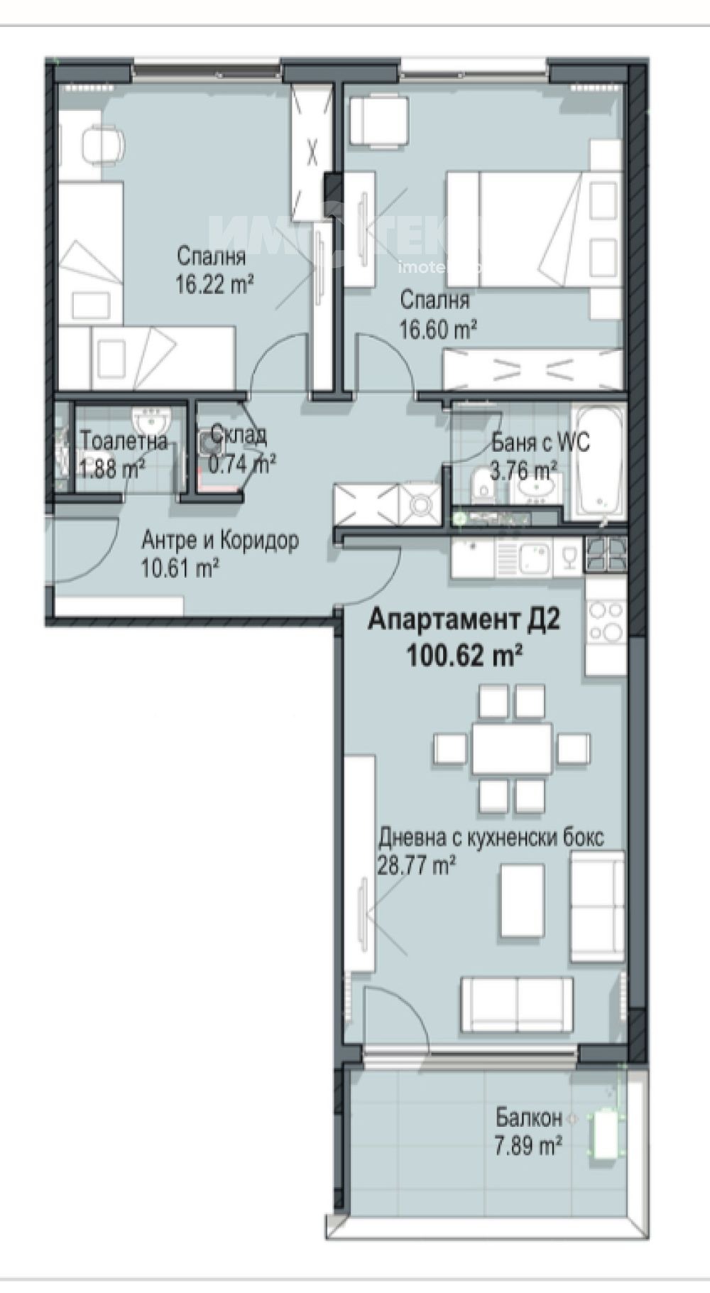 Продава 3-СТАЕН, гр. София, Кръстова вада, снимка 2 - Апартаменти - 51199838