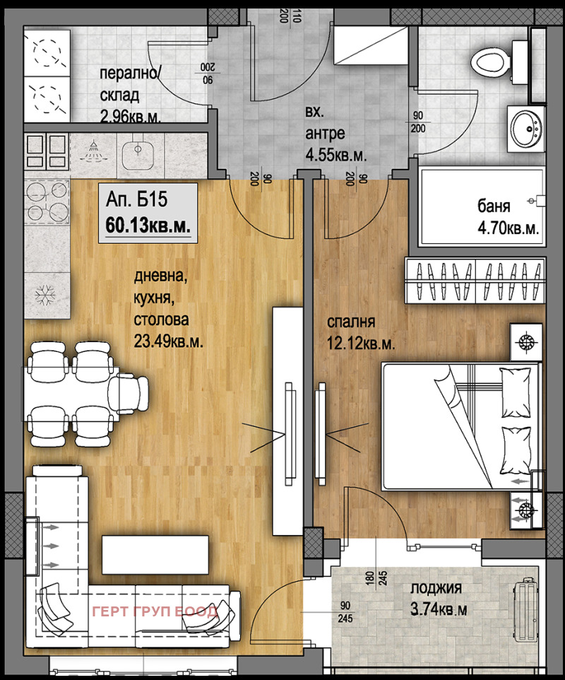 Продаја  1 спаваћа соба Пловдив , Христо Смирненски , 70 м2 | 16988696 - слика [2]