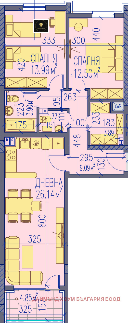 На продаж  2 спальні Пловдив , Тракия , 109 кв.м | 15690933 - зображення [2]