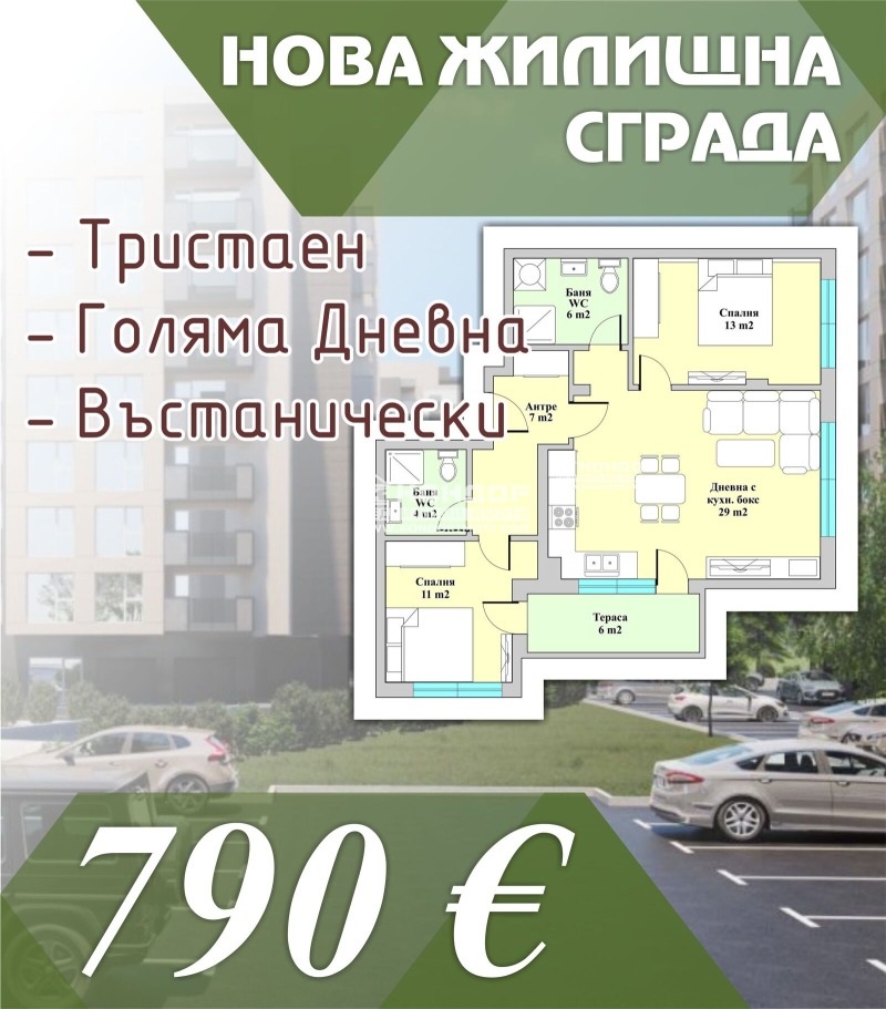 Продава  3-стаен град Пловдив , Въстанически , бул. Южен, 107 кв.м | 77345866