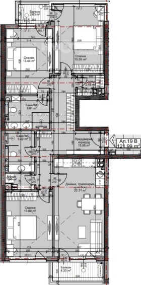 3+ Schlafzimmer Mladost 4, Sofia
