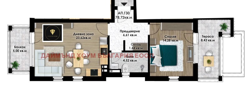 Na prodej  1 ložnice Plovdiv , Komatevsko šose , 91 m2 | 40396756 - obraz [2]